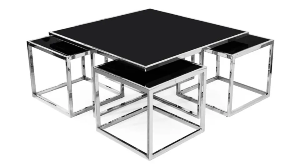 Class Silver Metal Leg Coffee Table