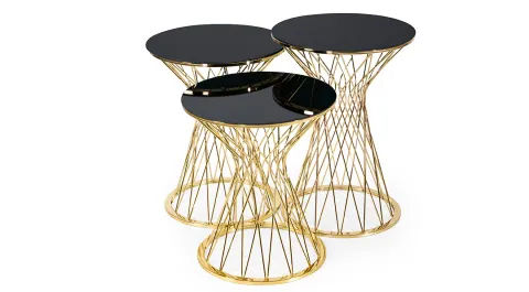 Sandra Gold Nesting Table with Metal Legs