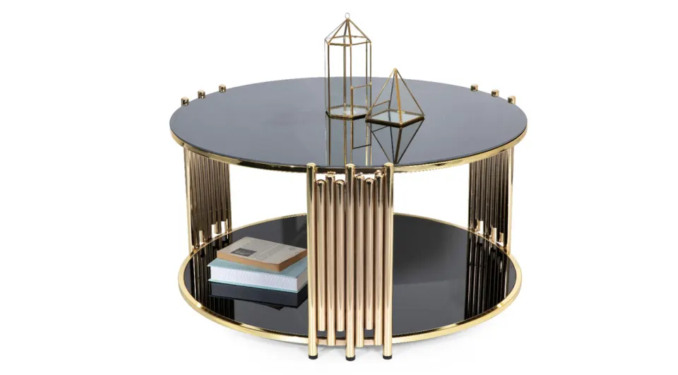 Side Gold Metal Leg Coffee Table