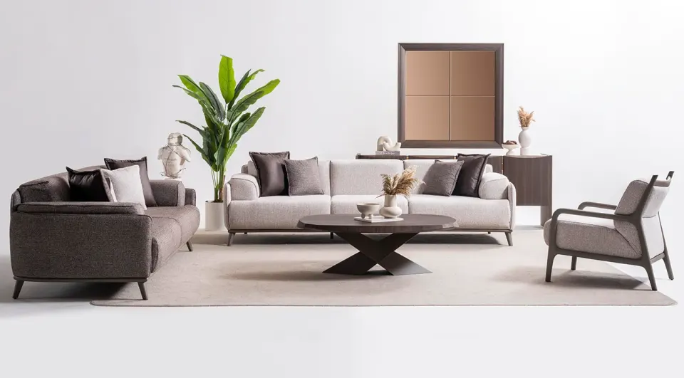 Rapid Wooden Legs Modern Sofa Set