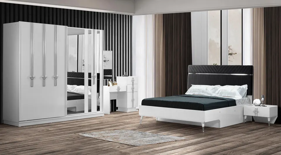 Ege Moonstone Sliding Door Bedroom Set