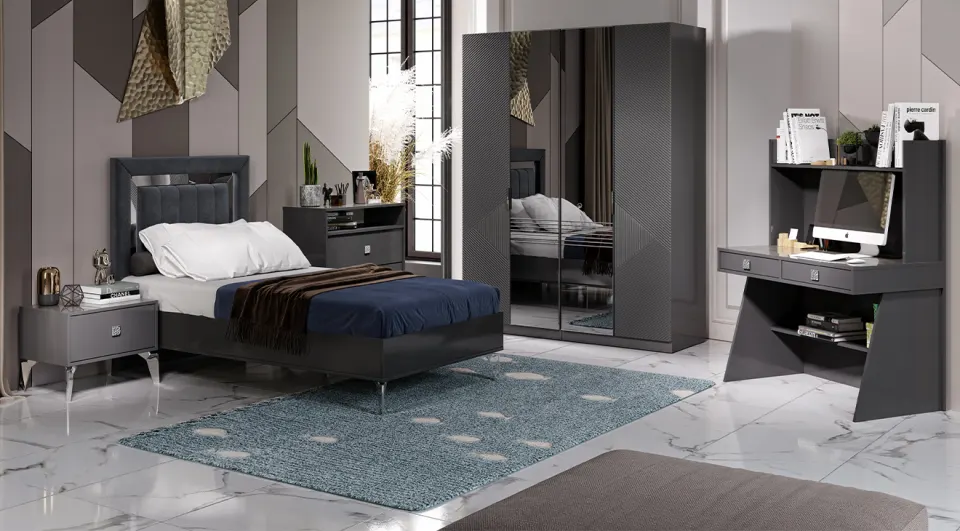 Sisli Anthracite 4 Doors Young Room Set