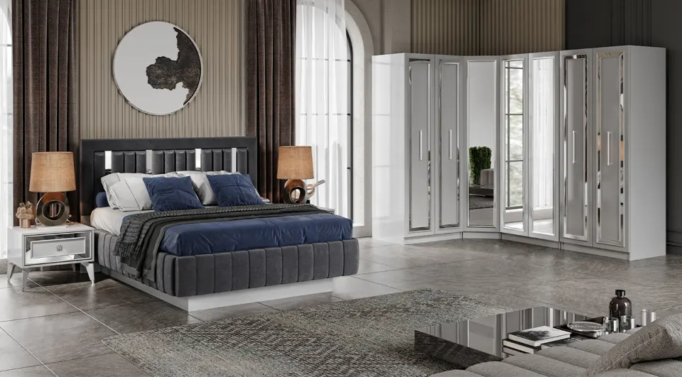 Uskudar Corner Wardrobe Bedroom Set