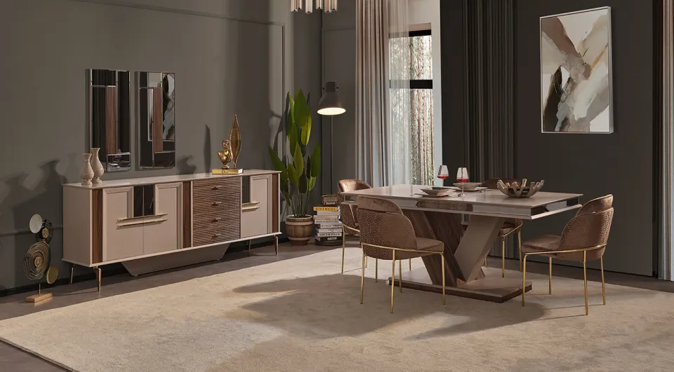 Ocean Gold Leg Dining Room Set
