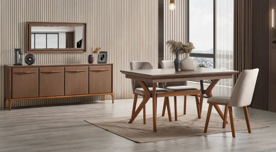 Hayal Wooden Leg Dining Room Set