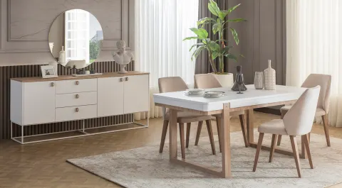 Silva White Modern Dining Room Set