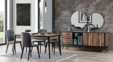 Nisa Walnut Dining Room Set