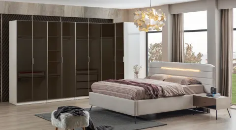 Bronze Moonstone Corner Wardrobe Bedroom Set