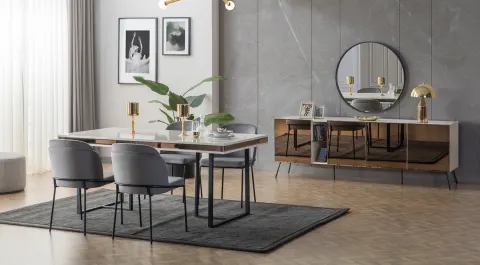 Bronze Moonstone Modern Dining Room Set