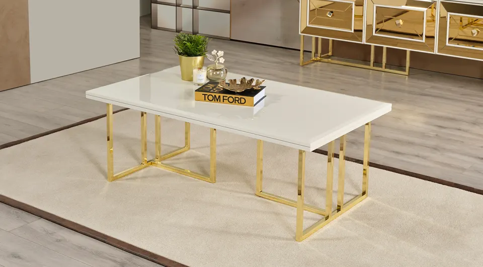 Gold Metal Leg Coffee Table
