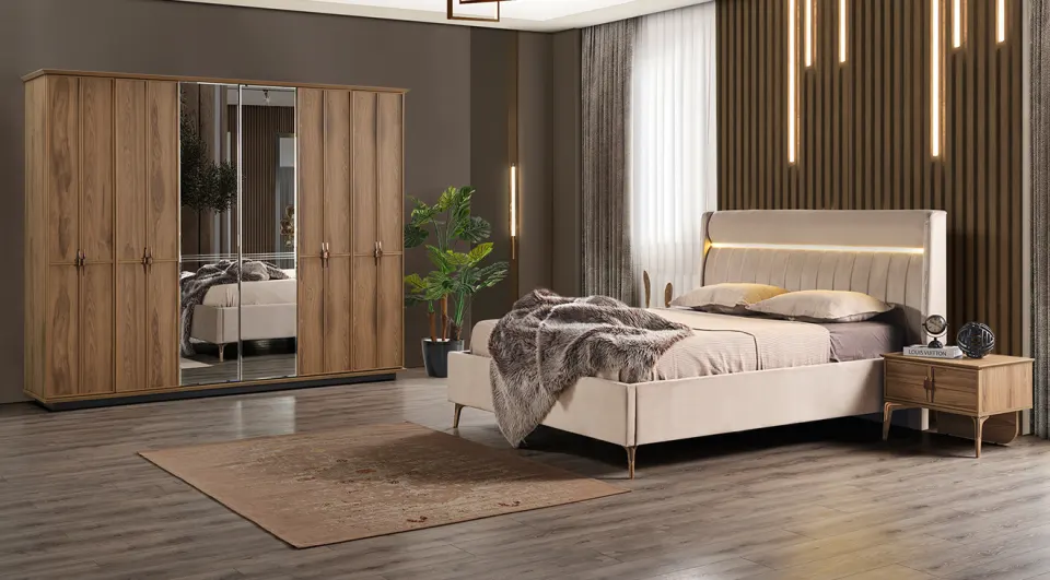 Hitit Walnut 6 Door Bedroom Set