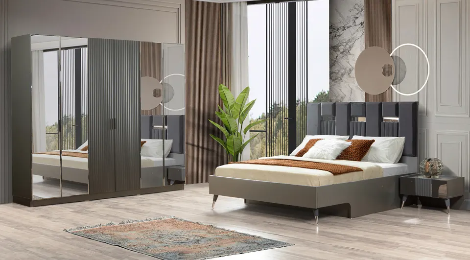 Nova Anthracite 6 Door Bedroom Set