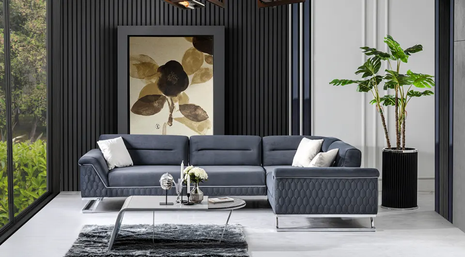 Artoo Metal Legs Corner Sofa Set