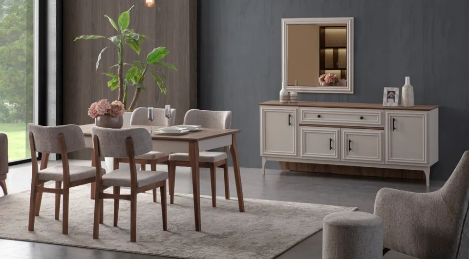 Malta Wooden Legs Dining Room Set