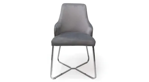 Aras Silver Metal Leg Chair