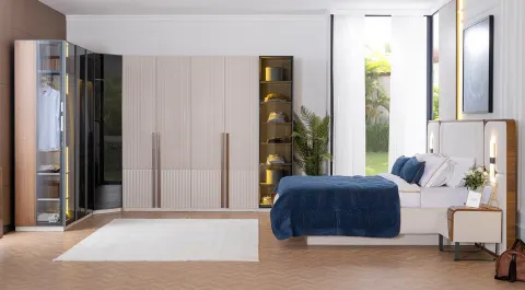 Lina Corner Wardrobe Bedroom Set