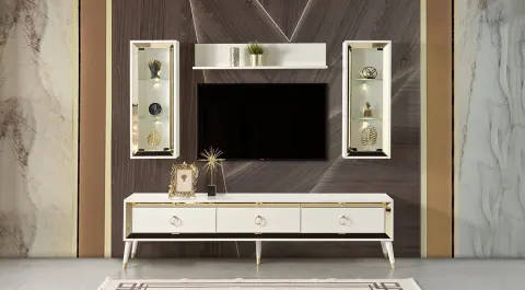 Lotus Moonstone Wooden Leg TV Unit