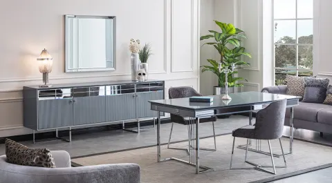 Solo Lux Metal Leg Dining Room Set