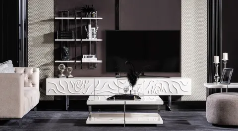 Parma Silver Metal Leg TV Unit