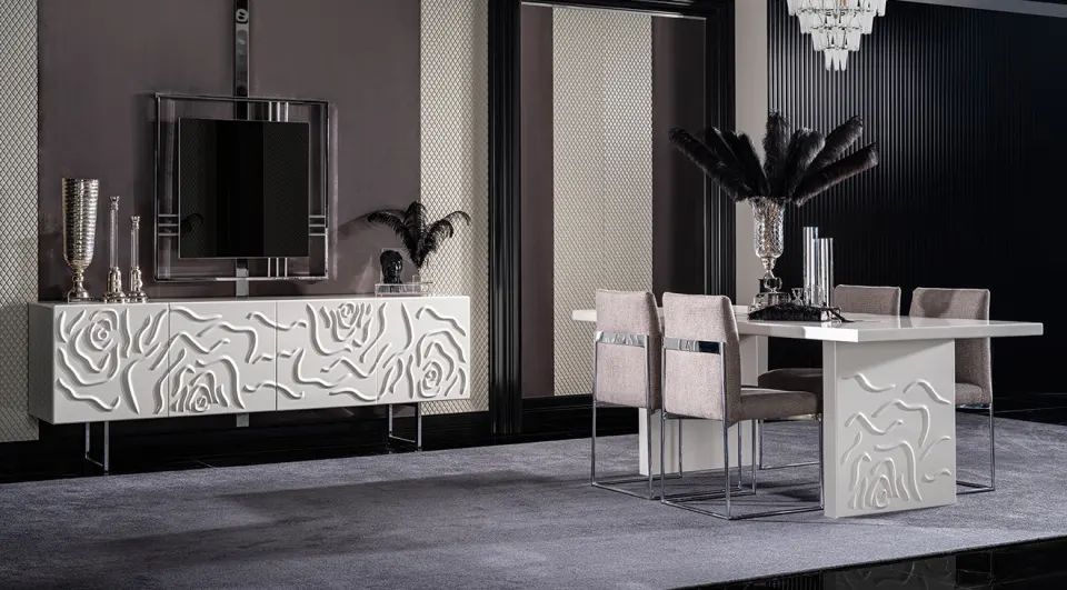 Parma Modern Metal Leg Dining Room Set