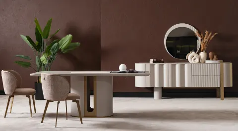 Porto Moonstone Modern Dining Room Set