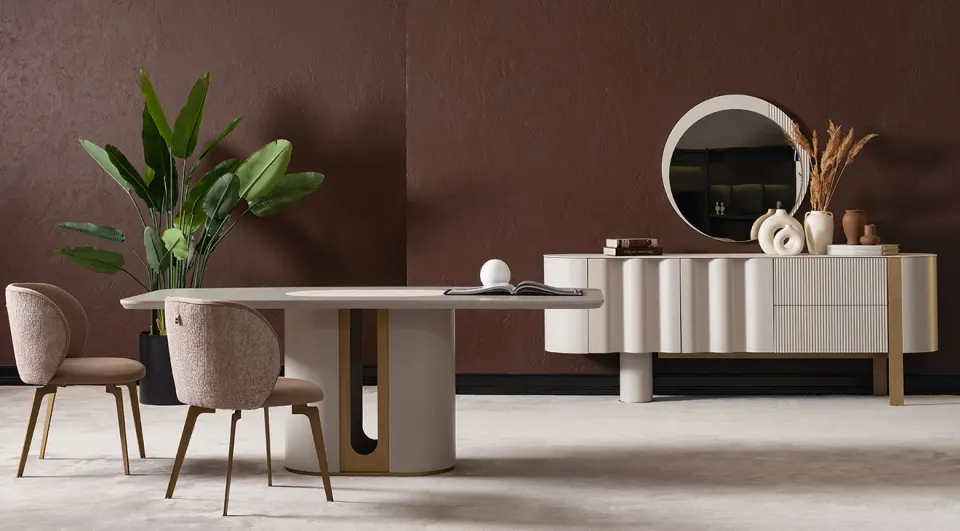 Porto Moonstone Modern Dining Room Set