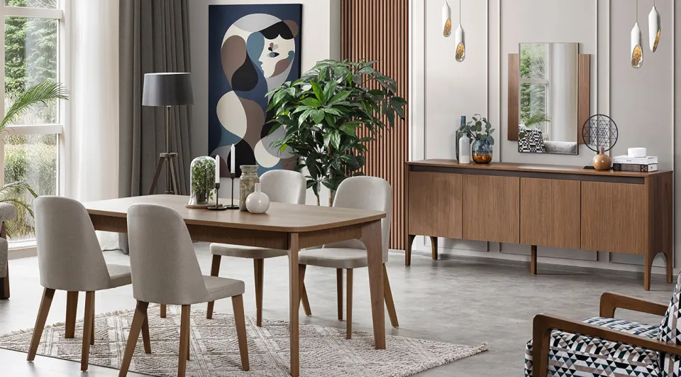 Wooden Leg Dining Room Set