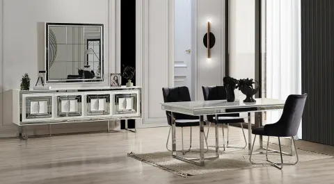Maldiv Metal Leg Dining Room Set