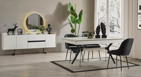 Palermo Moonstone Modern Dining Room Set