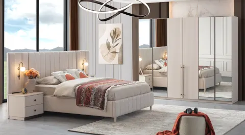 Antik 6-Door Moonstone Bedroom Set
