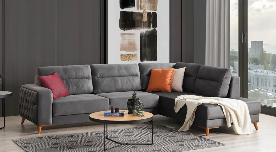 Lina Corner Sofa Set with Bed and Storage