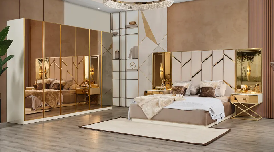 Gold 6-Door Bedroom Set
