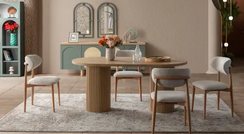 Siena Wooden Legs Modern Dining Room Set