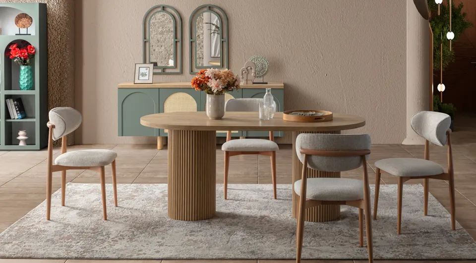 Siena Wooden Legs Modern Dining Room Set