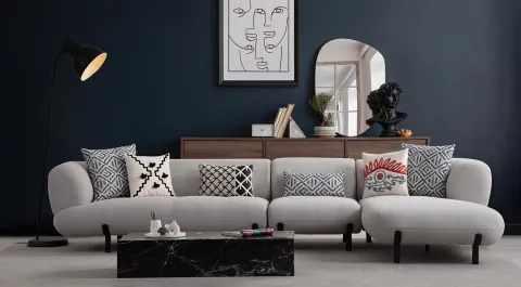 Manetti Metal Leg Corner Sofa Set