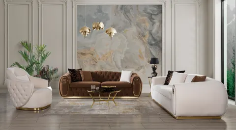 Sageza Modern Quilted Sofa Set