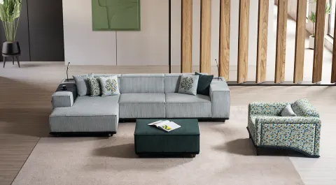Puffy Relax Corner Sofa Set