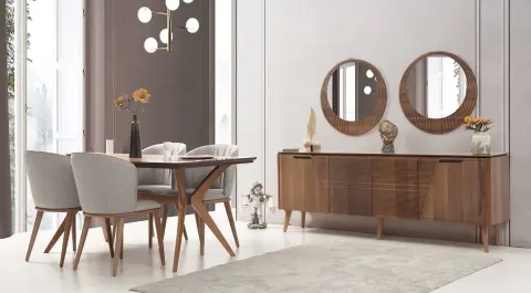 Hermes Walnut Dining Room Set
