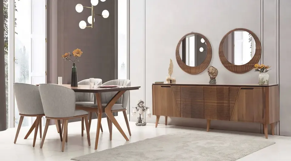 Hermes Walnut Dining Room Set