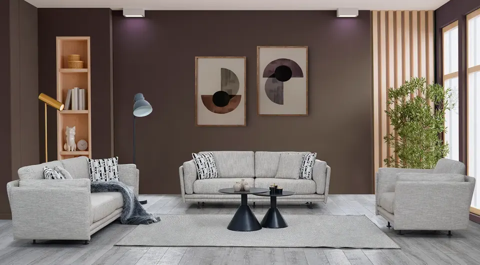 Enter Metal Leg Sofa Set 