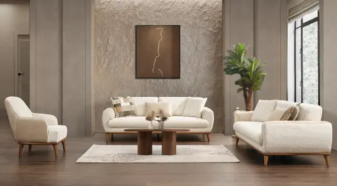 Oslo Wooden Leg Sofa Set 