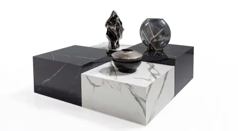 Cubes Marble Patterned Coffee Table
