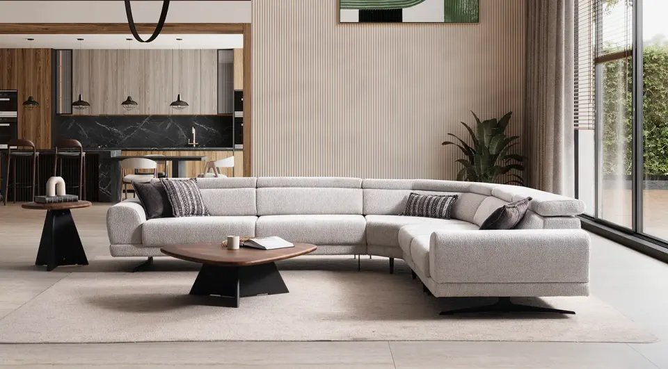 Trend Metal Leg Corner Sofa Set