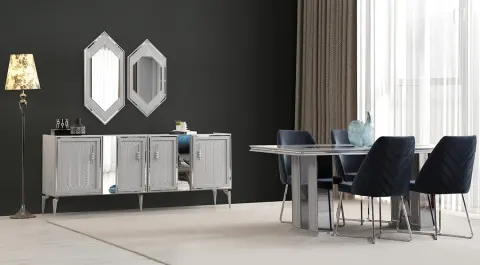 Velar Fog Grey Dining Room Set