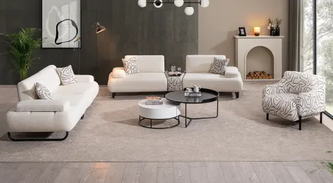 Simay Metal Leg Sofa Set
