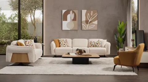 Duru Metal Leg Sofa Set