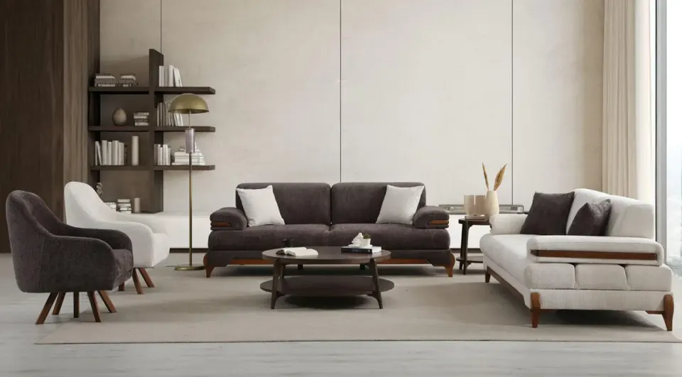 Lotus Wooden Leg Modern Sofa Set
