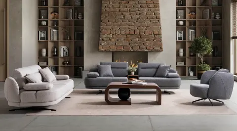 Rio Metal Leg Modern Sofa Set