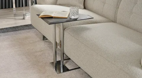 Matera Gümüş Metal Ayaklı C Sehpa