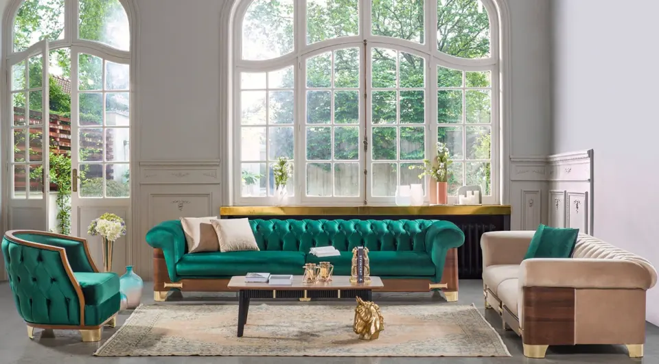Nish Green Metal Ayaklı Koltuk Takımı